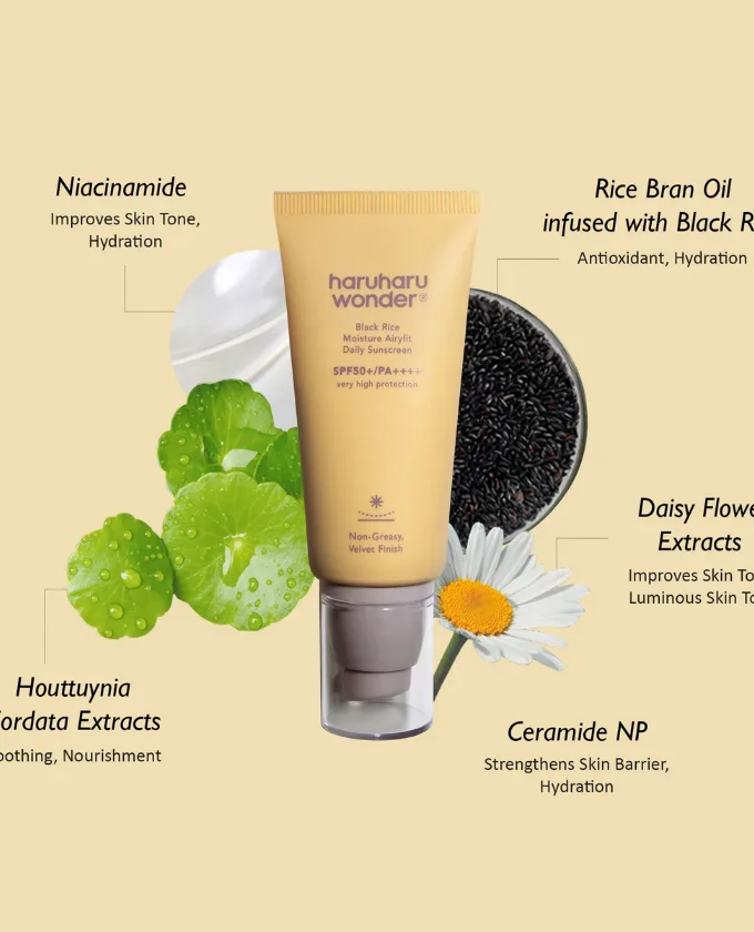 Black Rice Moisture Airyfit Daily Airyfit Sunscreen SPF50+/PA++++ (50ml) - Image 3