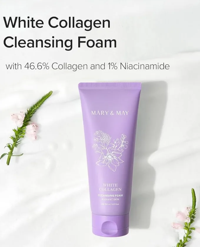 Mary & May White Collagen Cleansing Foam 150mL - Image 4